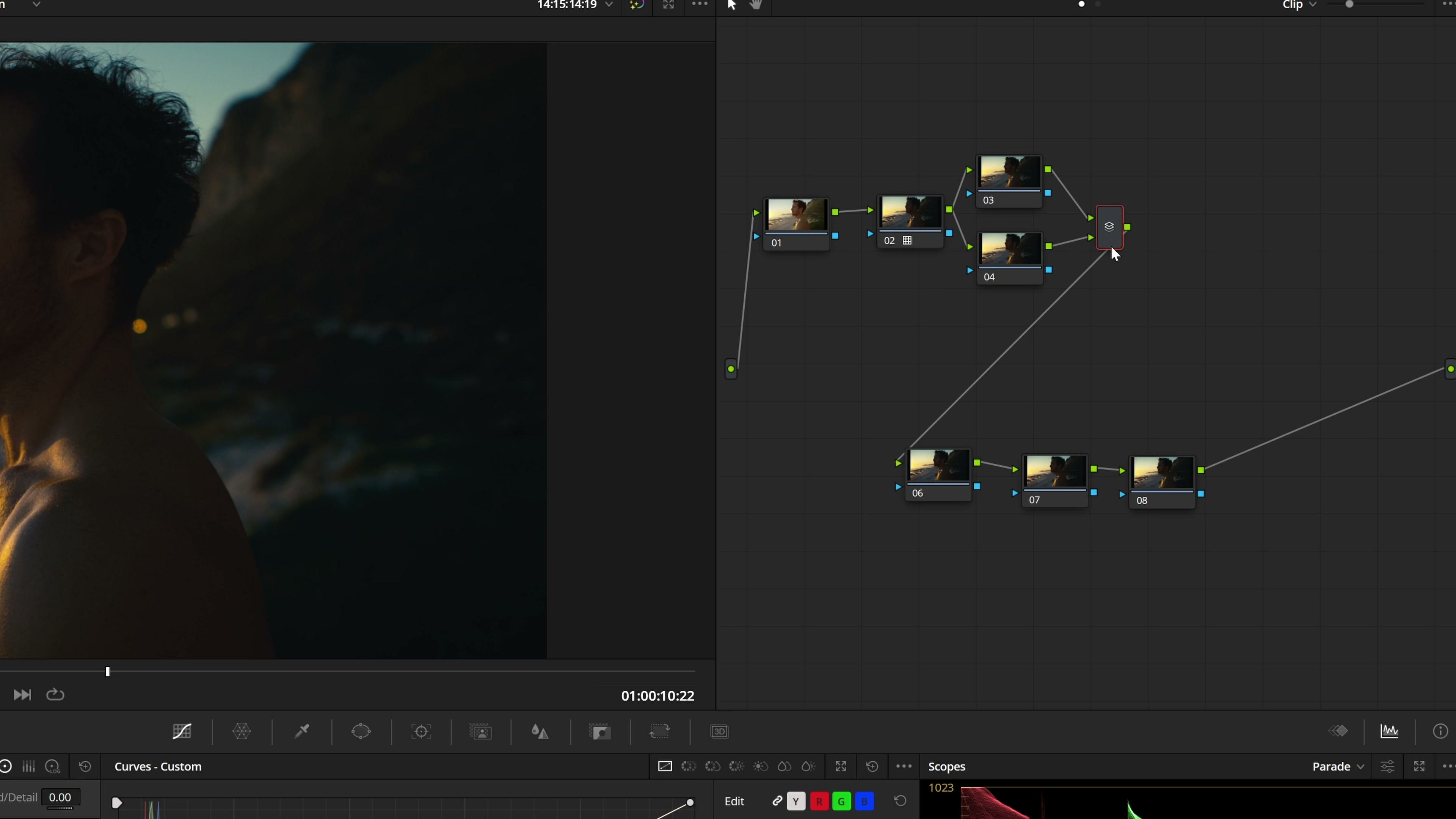 Interfaz de Software en DaVinci Resolve