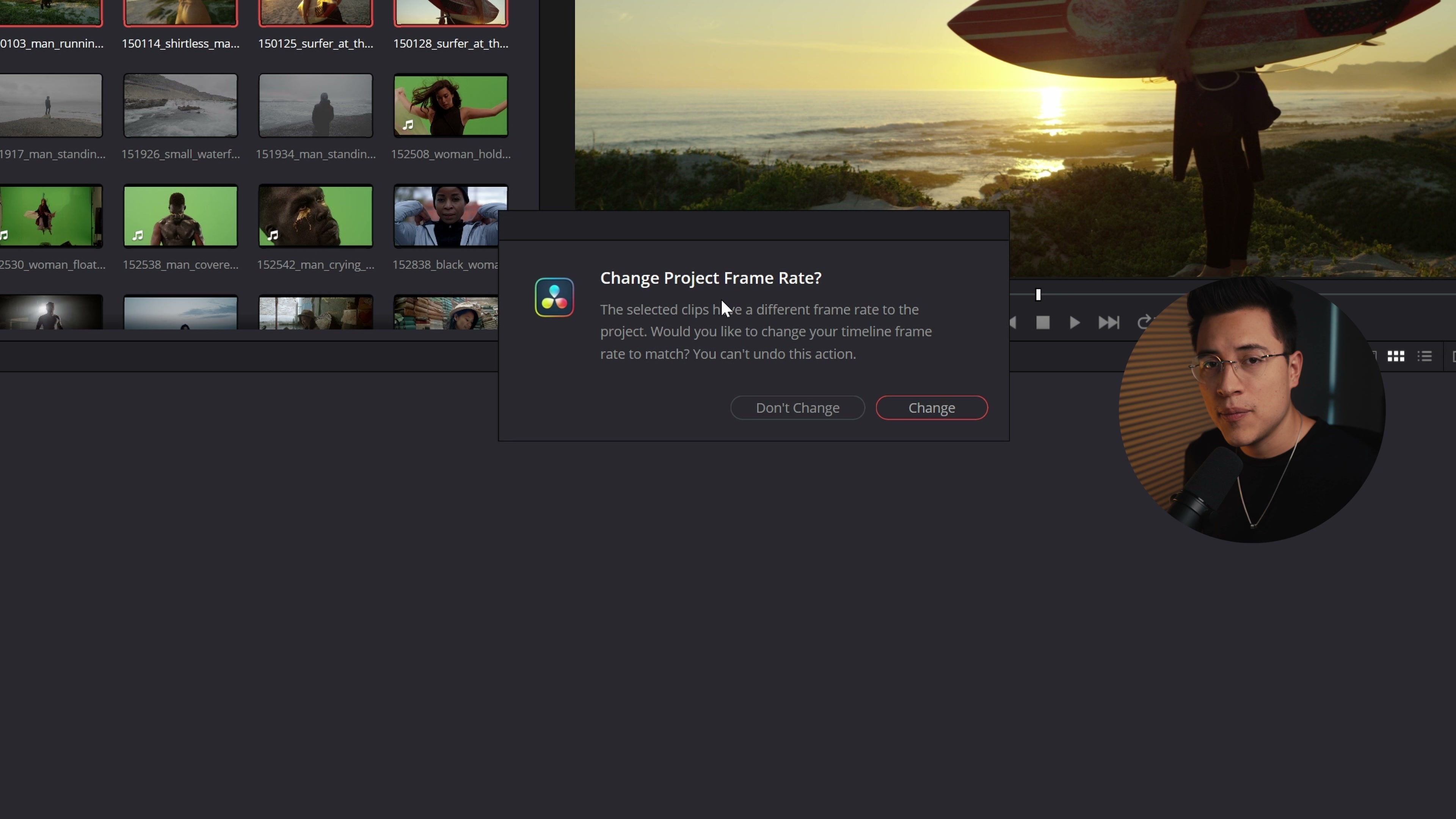 Interfaz de Media en DaVinci Resolve