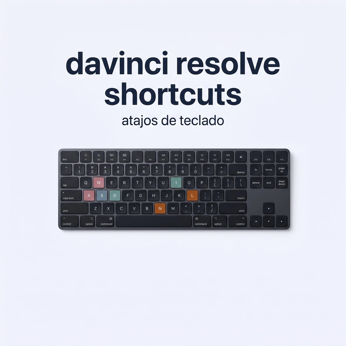 Portada de atajos para davinci resolve